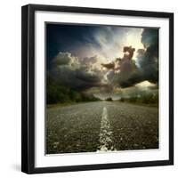 Most Asphalt Road. Shallow Depth Of Field-Krivosheev Vitaly-Framed Art Print