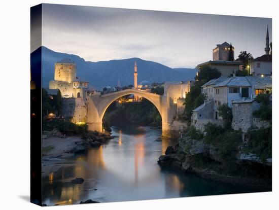 Mostar and Old Bridge over the Neretva River, Bosnia and Herzegovina-Gavin Hellier-Stretched Canvas