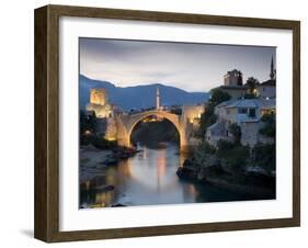 Mostar and Old Bridge over the Neretva River, Bosnia and Herzegovina-Gavin Hellier-Framed Photographic Print