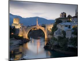 Mostar and Old Bridge over the Neretva River, Bosnia and Herzegovina-Gavin Hellier-Mounted Photographic Print