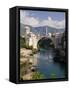 Mostar and Old Bridge over the Neretva River, Bosnia and Herzegovina-Gavin Hellier-Framed Stretched Canvas