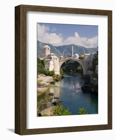 Mostar and Old Bridge over the Neretva River, Bosnia and Herzegovina-Gavin Hellier-Framed Photographic Print