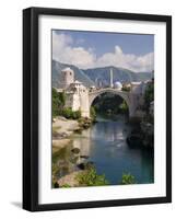 Mostar and Old Bridge over the Neretva River, Bosnia and Herzegovina-Gavin Hellier-Framed Photographic Print