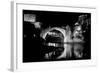 Mostar Bridge at Night, Mostar Bosnia and Herzegovina - Night Scene in Black and White Tone-Orhan-Framed Photographic Print