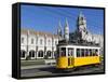 Mosteiro Dos Jeronimos, UNESCO World Heritage Site, and Tram (Electricos), Belem, Lisbon, Portugal-Stuart Black-Framed Stretched Canvas