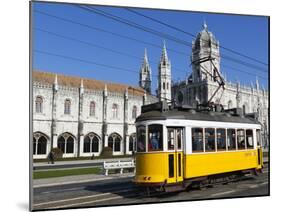 Mosteiro Dos Jeronimos, UNESCO World Heritage Site, and Tram (Electricos), Belem, Lisbon, Portugal-Stuart Black-Mounted Photographic Print