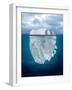 Mostly Underwater Iceberg Floating in Ocean-Oskari Porkka-Framed Photographic Print