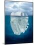 Mostly Underwater Iceberg Floating in Ocean-Oskari Porkka-Mounted Photographic Print