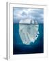 Mostly Underwater Iceberg Floating in Ocean-Oskari Porkka-Framed Photographic Print