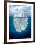 Mostly Underwater Iceberg Floating in Ocean-Oskari Porkka-Framed Photographic Print