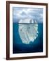 Mostly Underwater Iceberg Floating in Ocean-Oskari Porkka-Framed Photographic Print