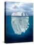 Mostly Underwater Iceberg Floating in Ocean-Oskari Porkka-Stretched Canvas