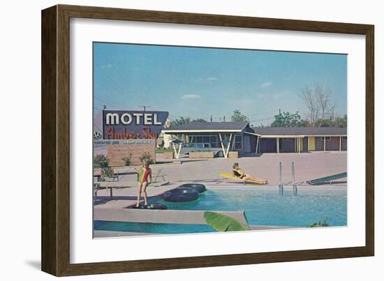 Motel Amber Sky-null-Framed Art Print