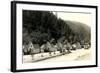 Motel Cabins in Mountains-null-Framed Art Print