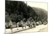 Motel Cabins in Mountains-null-Mounted Art Print