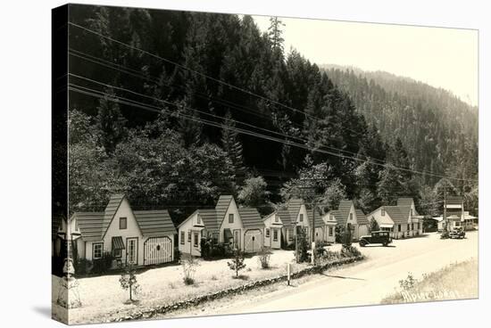 Motel Cabins in Mountains-null-Stretched Canvas