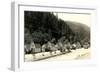 Motel Cabins in Mountains-null-Framed Art Print