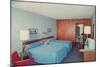 Motel Room with Two Double Beds-null-Mounted Art Print