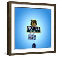 Motel Sign in America on Route 66-Salvatore Elia-Framed Photographic Print