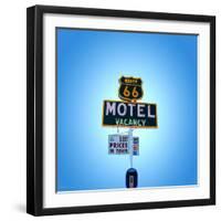 Motel Sign in America on Route 66-Salvatore Elia-Framed Photographic Print