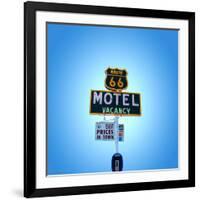 Motel Sign in America on Route 66-Salvatore Elia-Framed Photographic Print