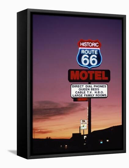 Motel Sign, Route 66, Arizona, USA-null-Framed Stretched Canvas