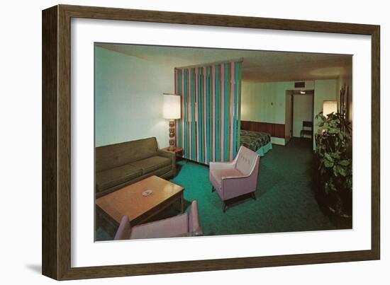 Motel Suite in Lavender and Blue-null-Framed Art Print