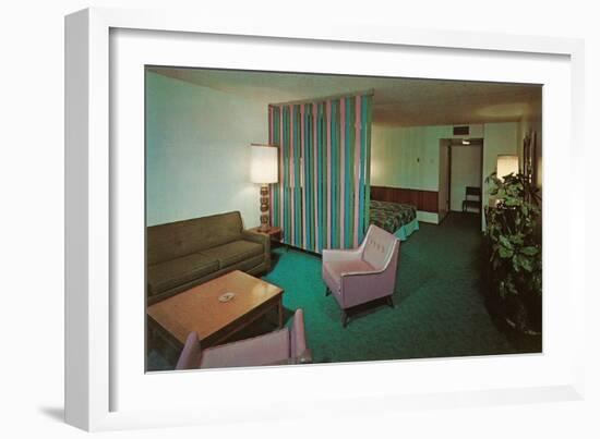 Motel Suite in Lavender and Blue-null-Framed Art Print