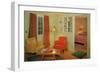 Motel Suite with Bright Furniture-null-Framed Art Print