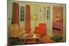 Motel Suite with Bright Furniture-null-Mounted Art Print