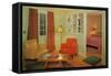 Motel Suite with Bright Furniture-null-Framed Stretched Canvas