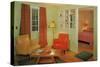 Motel Suite with Bright Furniture-null-Stretched Canvas