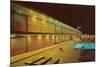 Motel Swimming Pool at Night-null-Mounted Art Print