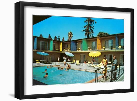 Motel Swimming Pool-null-Framed Premium Giclee Print