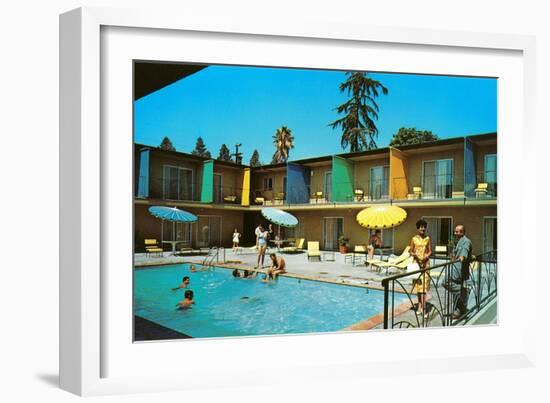 Motel Swimming Pool-null-Framed Premium Giclee Print