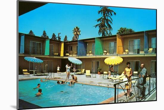 Motel Swimming Pool-null-Mounted Premium Giclee Print