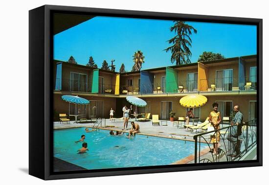 Motel Swimming Pool-null-Framed Stretched Canvas