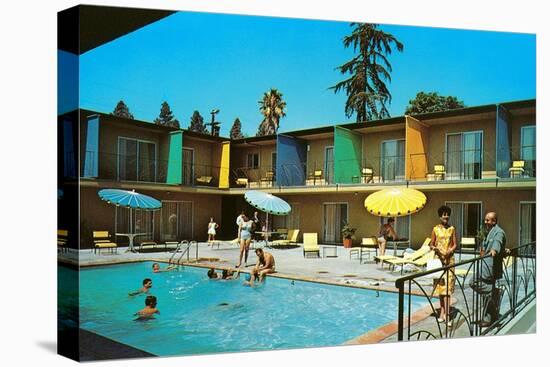 Motel Swimming Pool-null-Stretched Canvas