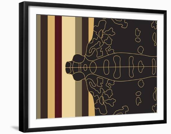 Moth Mapping Stripe-Belen Mena-Framed Giclee Print