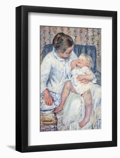 Mother About To Wash Her Sleepy Child,1880-Mary Stevenson Cassatt-Framed Premium Giclee Print