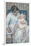 Mother About to Wash Her Sleepy Child, 1880-Mary Cassatt-Framed Giclee Print