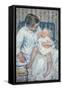 Mother About to Wash Her Sleepy Child, 1880-Mary Cassatt-Framed Stretched Canvas