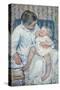 Mother About to Wash Her Sleepy Child, 1880-Mary Cassatt-Stretched Canvas