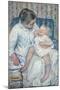 Mother About to Wash Her Sleepy Child, 1880-Mary Cassatt-Mounted Giclee Print