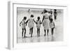 Mother and 4 Daughters Entering Water at Coney Island, Untitled 37, c.1953-64-Nat Herz-Framed Photographic Print