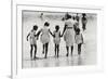 Mother and 4 Daughters Entering Water at Coney Island, Untitled 37, c.1953-64-Nat Herz-Framed Photographic Print