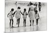 Mother and 4 Daughters Entering Water at Coney Island, Untitled 37, c.1953-64-Nat Herz-Mounted Photographic Print