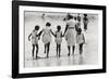 Mother and 4 Daughters Entering Water at Coney Island, Untitled 37, c.1953-64-Nat Herz-Framed Photographic Print