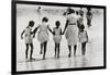 Mother and 4 Daughters Entering Water at Coney Island, Untitled 37, c.1953-64-Nat Herz-Framed Photographic Print