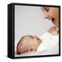 Mother And Baby Girl-Ian Boddy-Framed Stretched Canvas